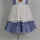 blue-white check poplin fabric embroidered baby dress